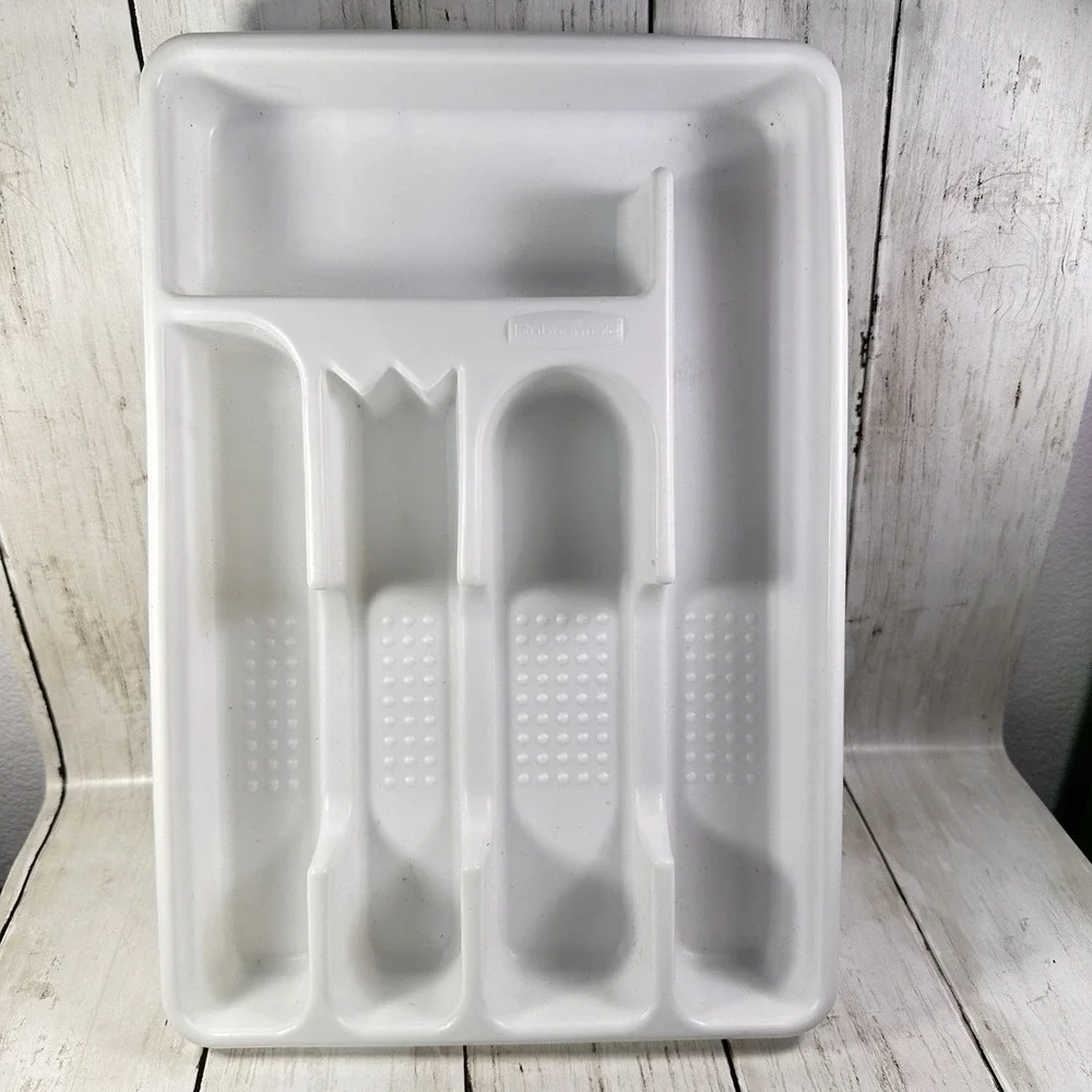VTG Rubbermaid 2919-RD WHT Plastic‎ Cutlery Tray, 13-1/2